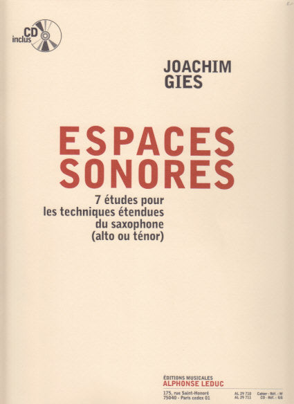 Gies, Espaces sonores (+CD) (Leduc)