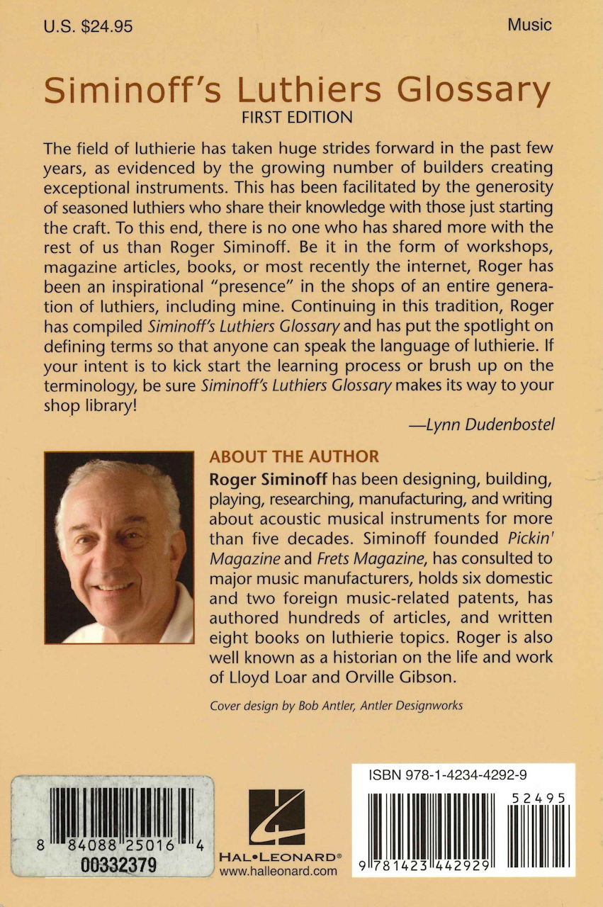 Siminoff's Luthiers Glossary (Hal Leonard)