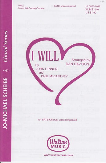 Lennon/McCartney, I Will (Hal Leonard)