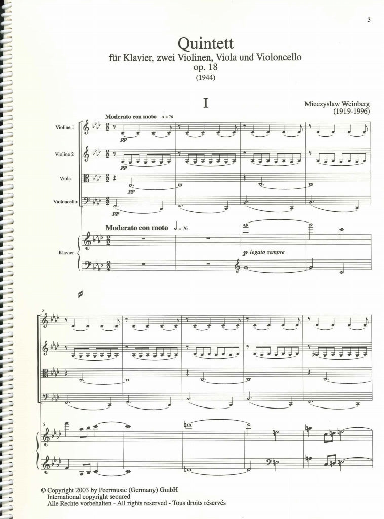 Weinberg, Quintett op. 18 (1944) (Peermusic)