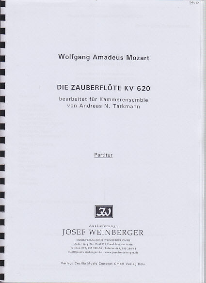 Mozart, Zauberflote (Full Score) (Cecilia Music Concept/Weinberger)