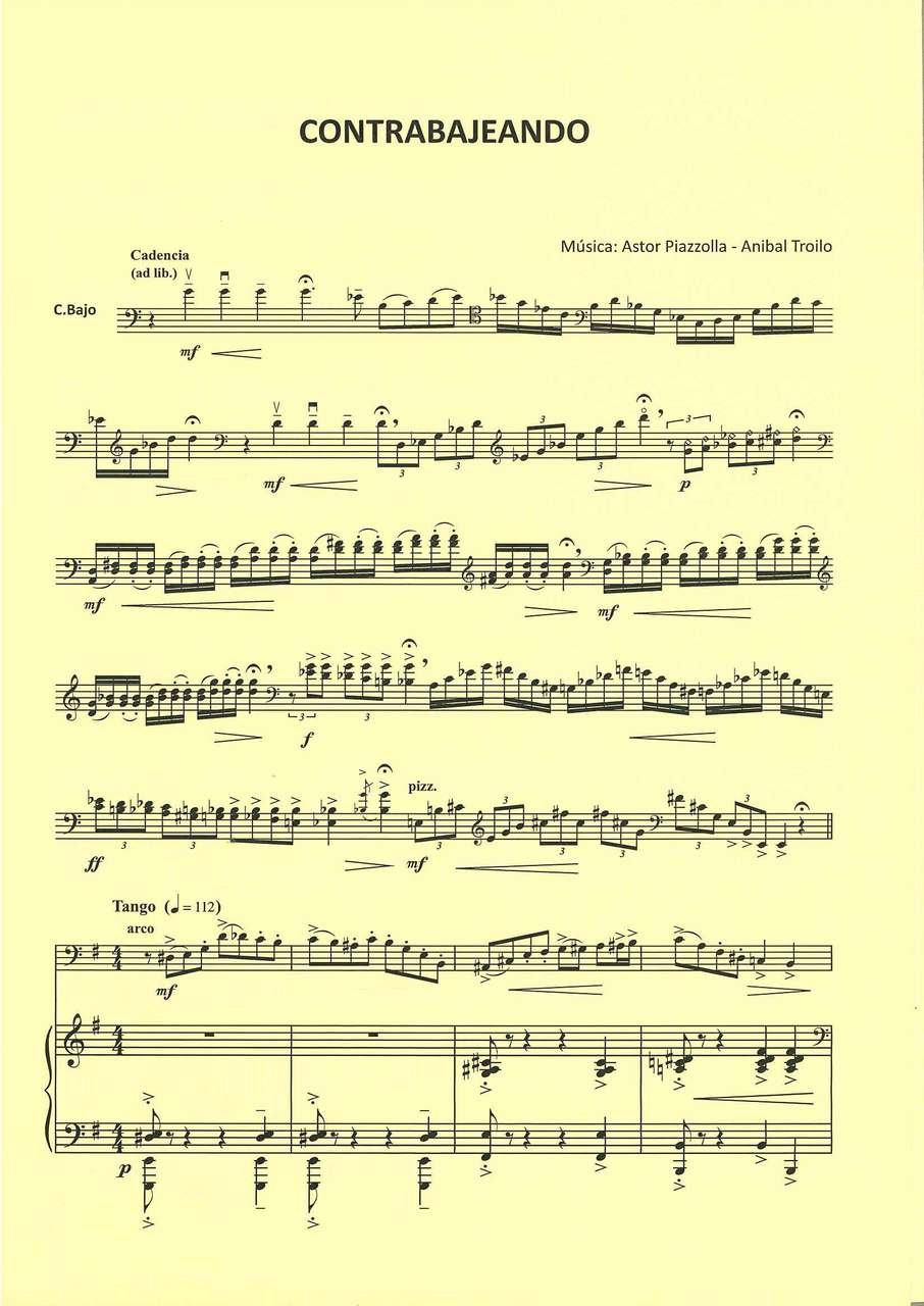 Piazzolla/Troilo, Contrabajeando (CB,Pf) (Pagani)