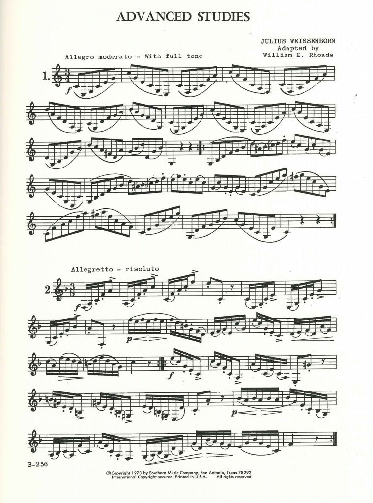 Weissenborn, Advanced Studies(Alto/BsCl) (Southern Music)