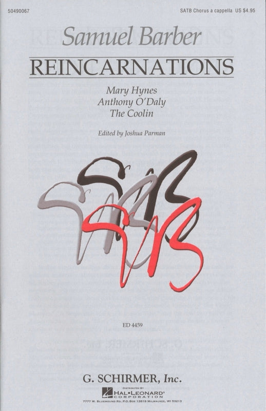 Barber, Reincarnations (SATB a cappella) (G.Schirmer)