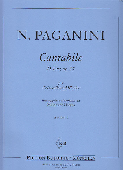 Paganini, Cantabile op. 17 in D (Butorac/Ice-Land Music)