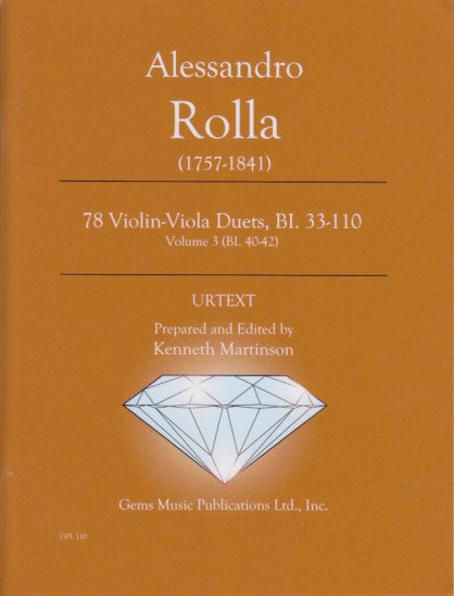 Rolla, 78 Violin-Viola Duets, vol. 3 (Gems Music)