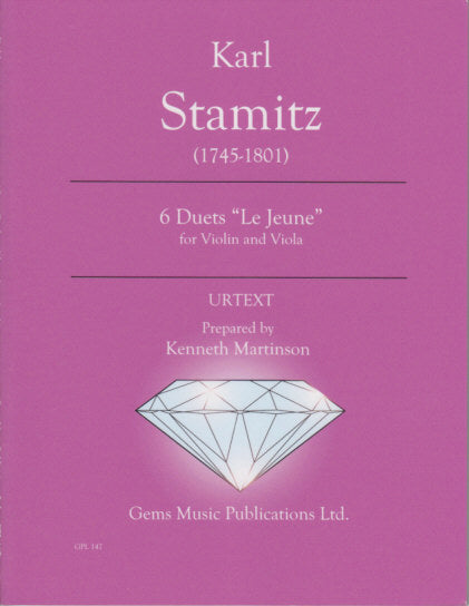 Stamitz, 6 Duets 'Le Jeune' (Vn,Va) (Gems Music)