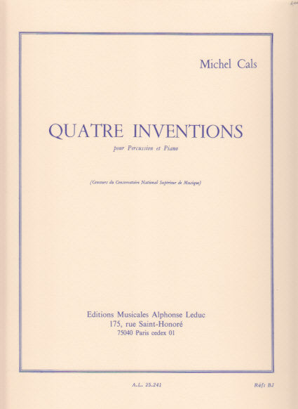 Cals, 4 Inventions (Perc,Pf) (Leduc)