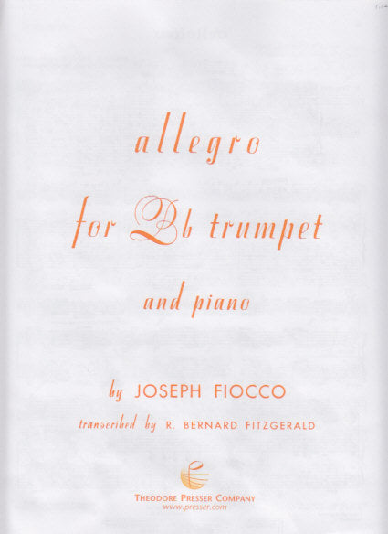 Fiocco, Allegro (Fitzgerald) (Presser)