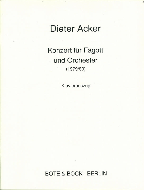 Acker, Concerto (1979/80) (Bote & Bock)