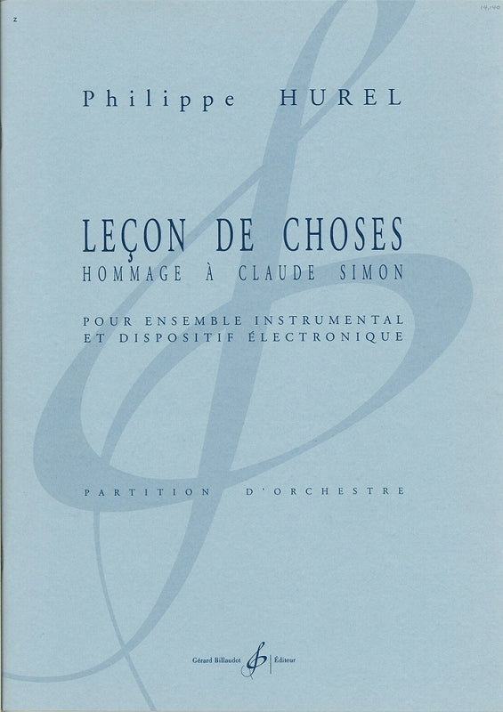 Hurel, Lecon de choses (Billaudot)