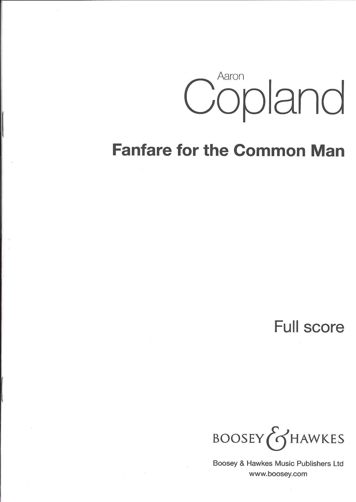 Copland, Fanfare for the Common Man (Boosey)