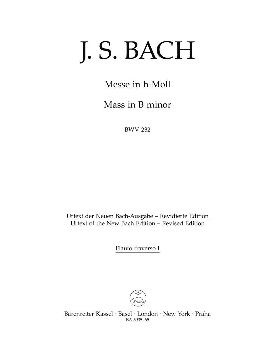 Bach, Messe h-moll BWV 232 (Harmonie) (Barenreiter)