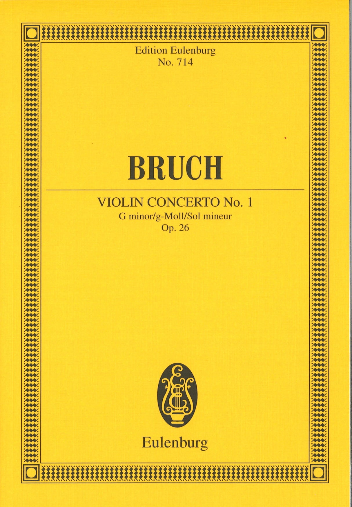 Bruch, Concerto for Violin No. 1 op. 26 (Eulenburg)