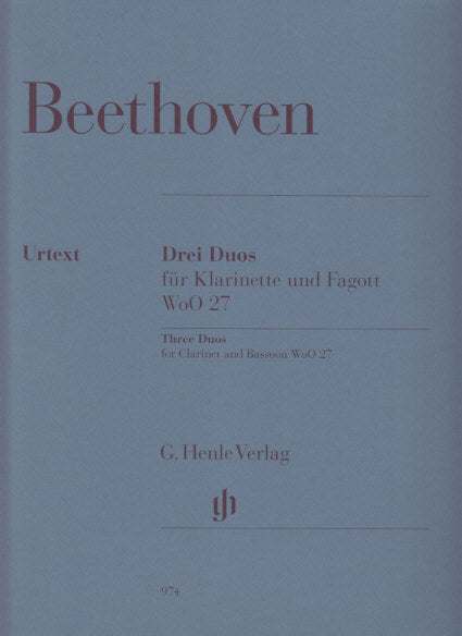 Beethoven, 3 Duos WoO 27 (Cl,Bn) (Henle)