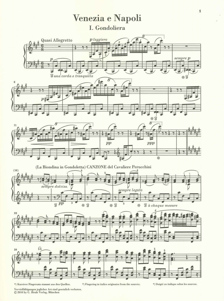 Liszt, Venezia e Napoli (Henle)