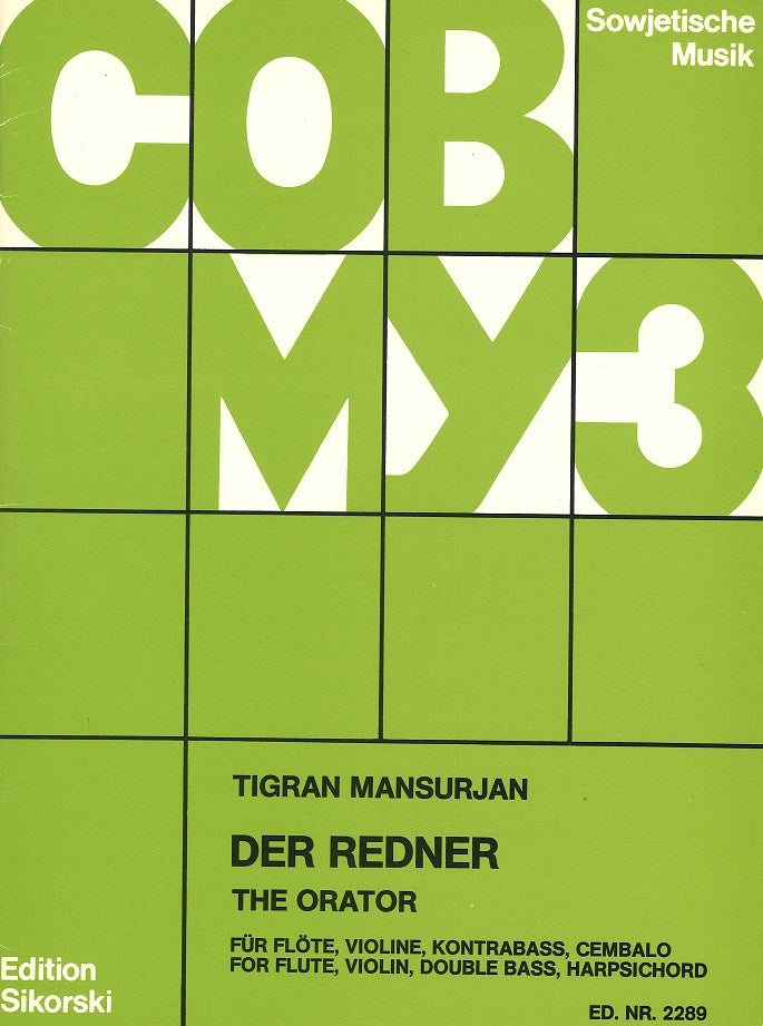 Mansuryan, Redner (Fl,Vn,CB,Cemb) (Sikorski)