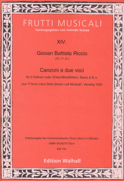 Riccio, Canzi a 2 ('Il terzo libro') (Walhall)