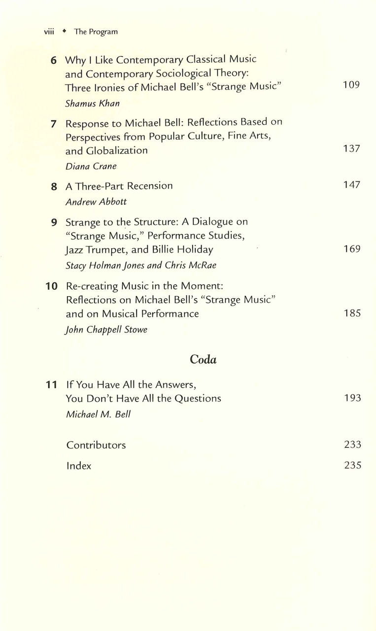 Strange Music of Social Life: A Dialogue (Temple University Press)