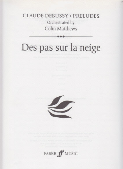 Debussy, Prelude 1/6 Pas sur la neige (Faber Music)