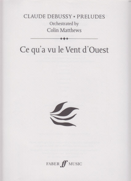 Debussy, Prelude 1/7 Ce qu'a vu le Vent (Faber Music)