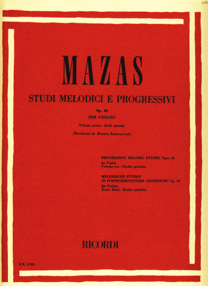 Mazas, Studi Melodici e Progressivi, 1 (Ricordi)