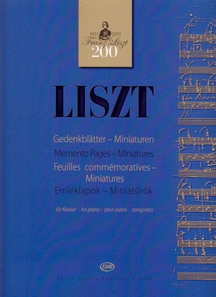 Liszt, Memento Pages - Miniatures (Editio Musica Budapest)