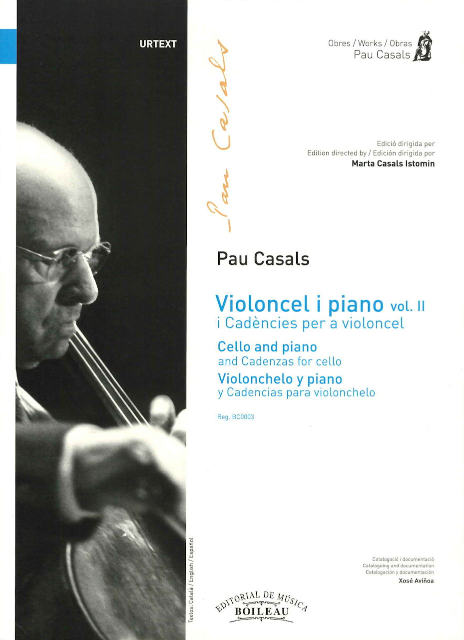 Casals, Violoncel i piano 2 (Obres 3) (Boileau)