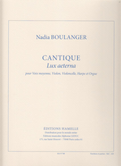 Boulanger, Cantique (Hamelle)