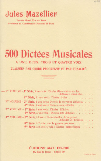 Mazellier, 500 Dictees musicales, 1 (Eschig)
