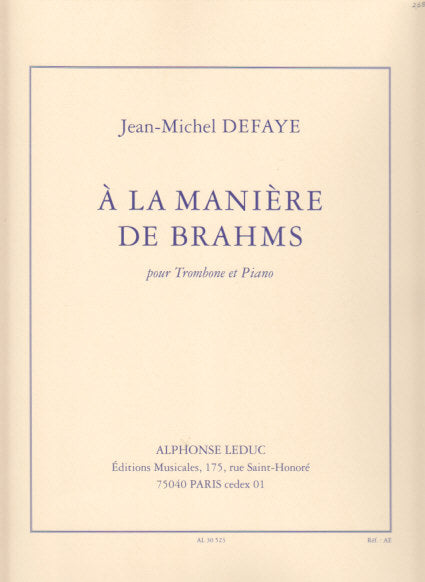 Defaye, A la maniere de Brahms (Leduc)