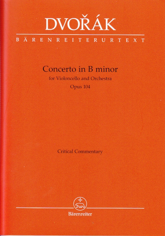 Dvorak, Concerto for Vc: Critical Report (Barenreiter)