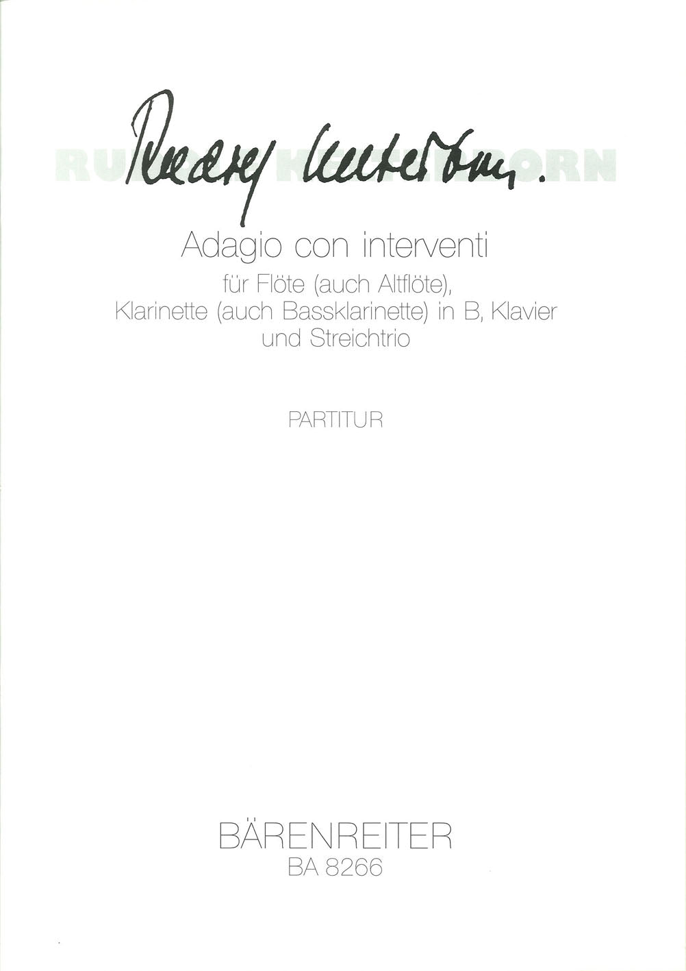 Kelterborn, Adagio con interventi (Barenreiter)