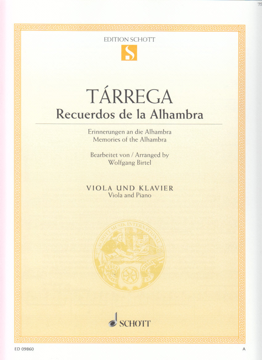 Tarrega, Recuerdos de la Alhambra (Schott)
