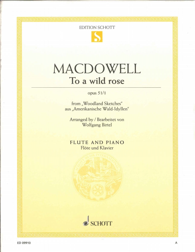 MacDowell, To a Wild Rose (BbCl,Pf) (Schott)