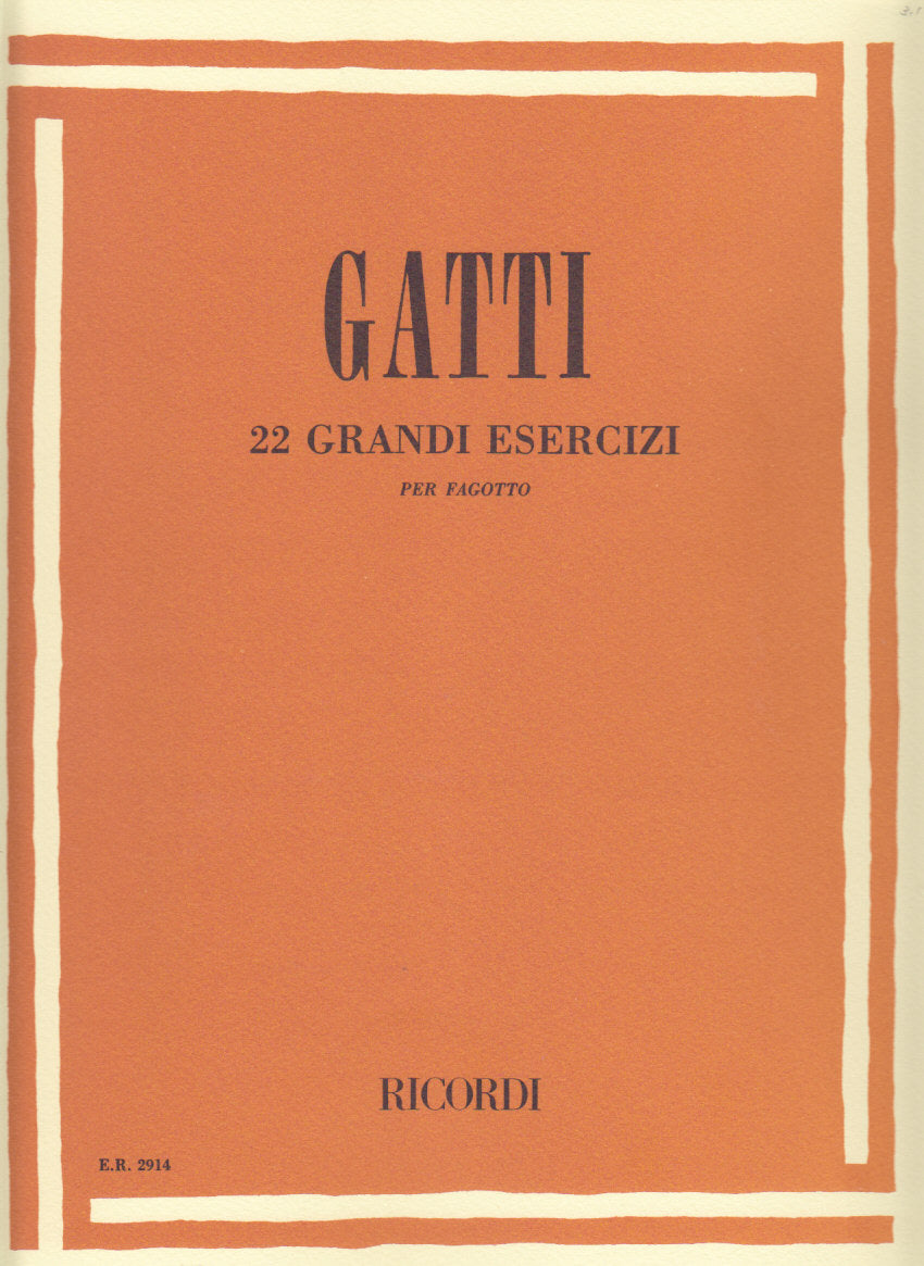Gatti,N., 22 Grandi esercizi per fagotto (Ricordi)