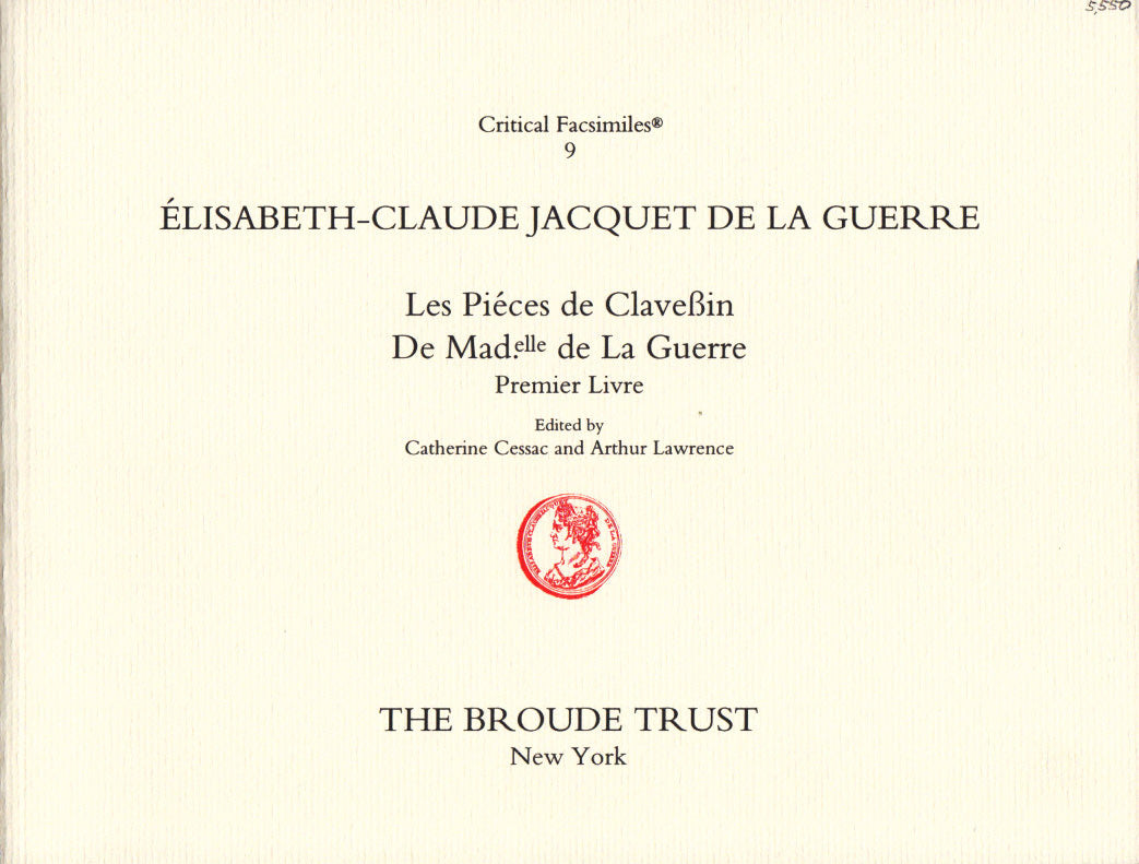 Jacquet de La Guerre, Pieces 1er Livre (Broude Trust)