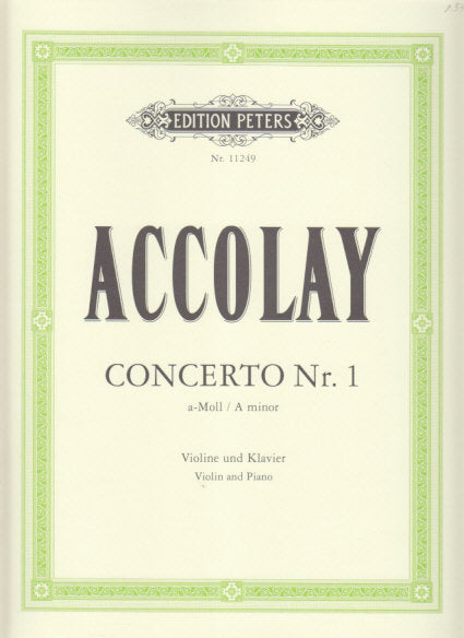Accolay, Concerto No. 1 in a (Matz) (Peters)