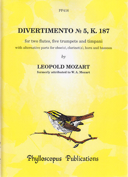 Mozart, Divertimento KV 187(C17.12) in C (Phylloscopus Publications)