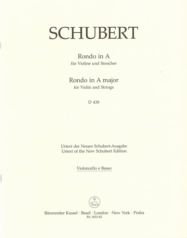Schubert, Rondo D 438 in A Vc/CB (Barenreiter)