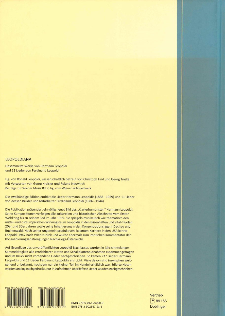 Leopoldi, Gesammelte Werke (2 vols. set) (Doblinger)