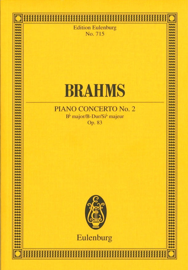 Brahms, Concerto for Piano No. 2 op. 83 (Eulenburg)
