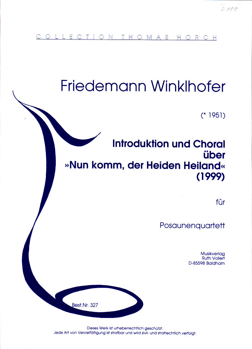 Winklhofer, Introduktion und Choral (Ruth Vollert, Musikverlag)