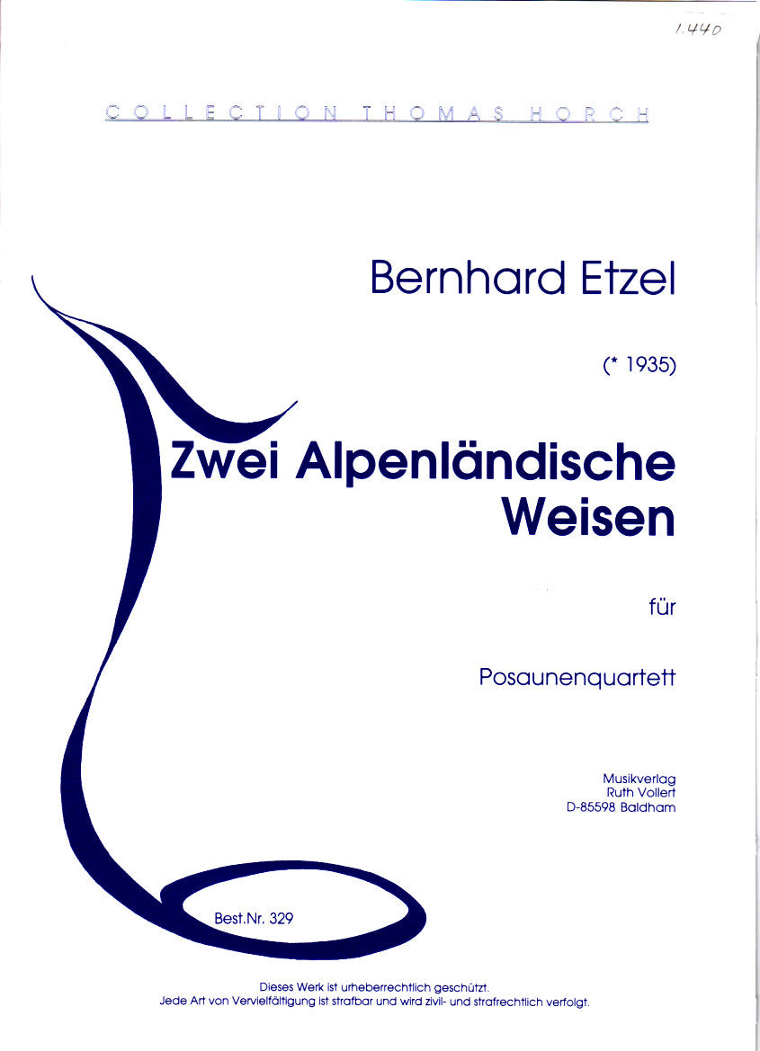 Etzel, 2 Alpenlandische Weisen (Ruth Vollert, Musikverlag)