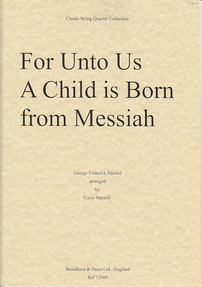 Handel, For Unto Us A Child Is Born (Broadbent & Dunn)