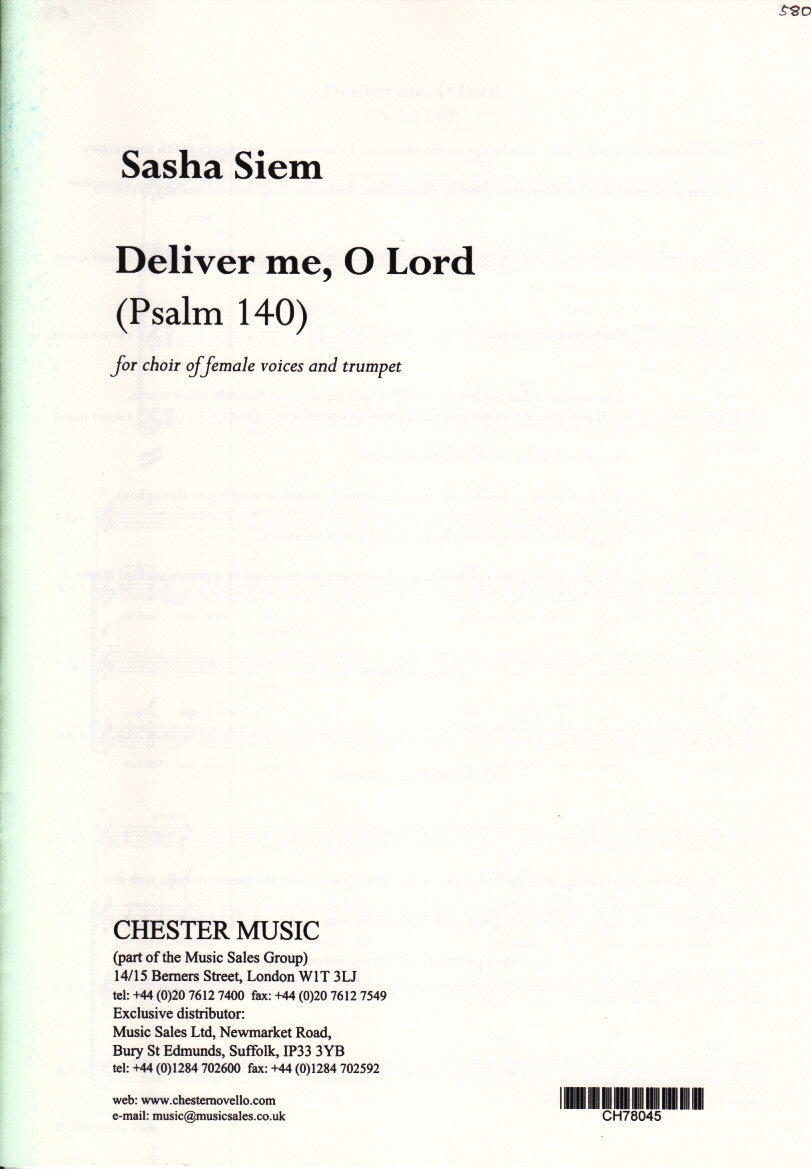 Salonen, Deliver me, O Lord (Female,Trp) (Chester)