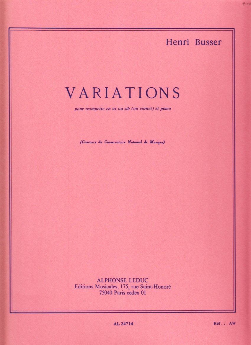 Busser, Variations op. 53 (Leduc)