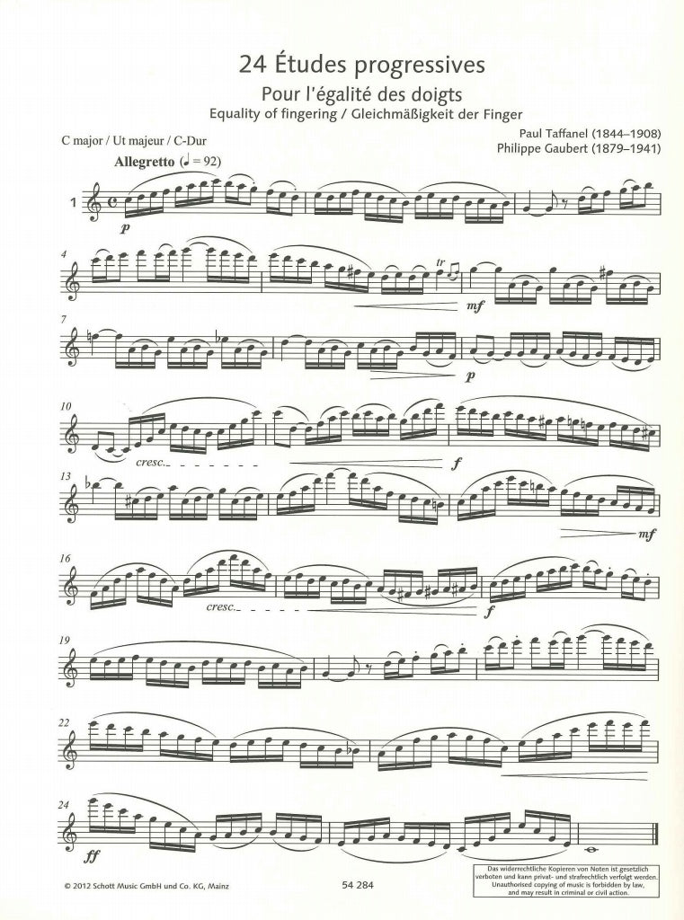 Taffanel/Gaubert, 24 Etudes progressives (Schott)