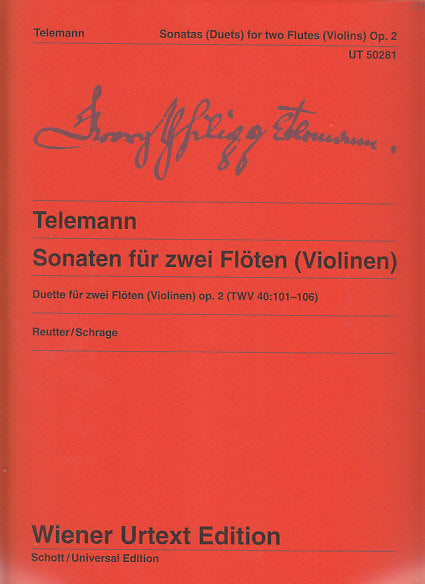 Telemann, 6 Sonaten op. 2 (2Fl/2Vn) (Wiener Urtext Edition)