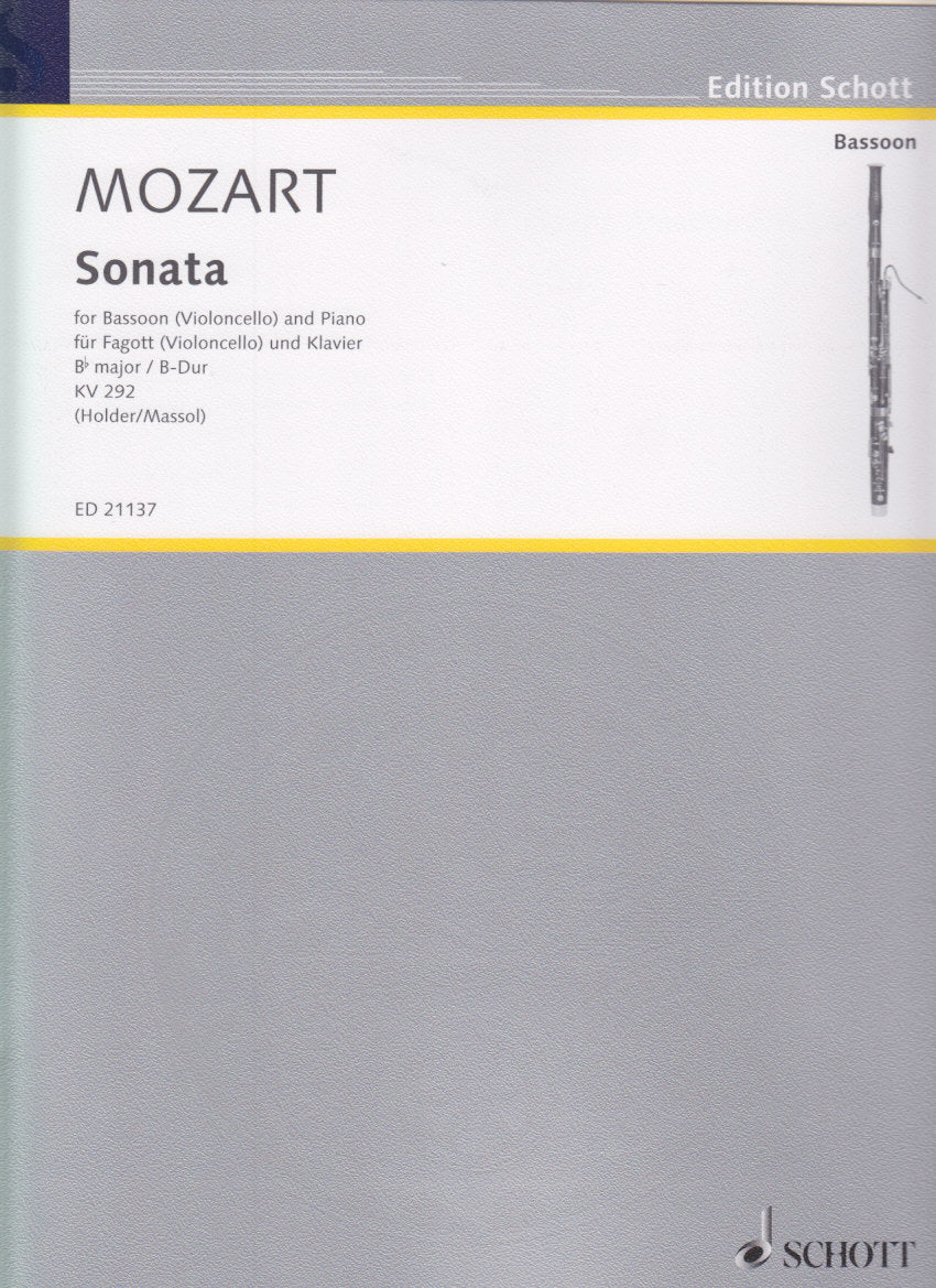 Mozart, Sonata KV 292 in Bb (Bn/Vc,Pf) (Schott)